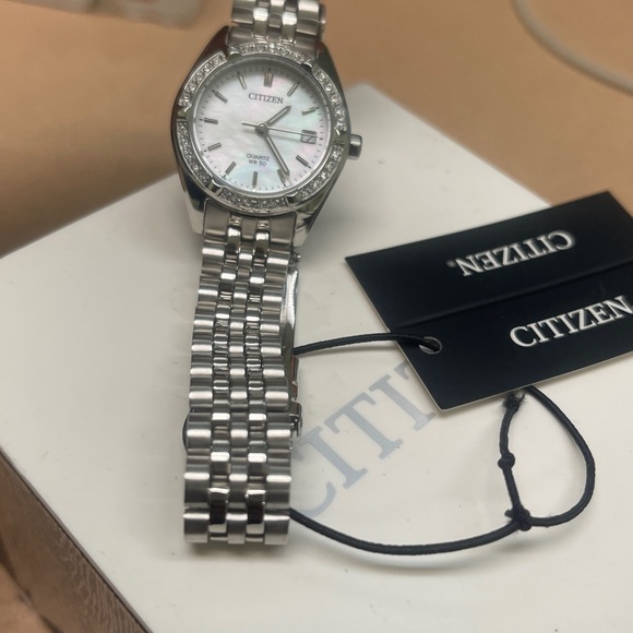 Citizen Silver Timepiece with Crystal Detailing - Picture 1 of 5
